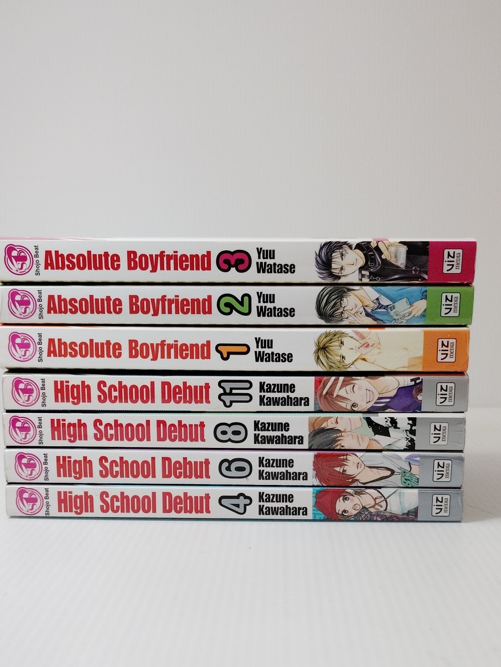 Absolute Boyfriend Vol 1,2,and 3 & High School Debut 4,6,8*and 11 Manga Set
